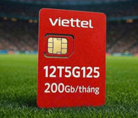 Sim 5G Viettel 12T5G125 – Gói Cước 5G Viettel 1 Năm DATA Khủng 200GB/Tháng