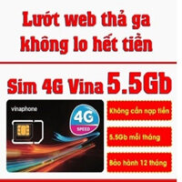 (Sim D500 Vina EZCOM) Sim 4G Vinaphone Trọn Gói 1 Năm 5GB X 12 THÁNG THẢ GA TRUY CẬP