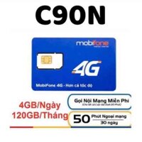 Sim data 4G mobifone gói cước C90N giá rẻ nhất thị trường