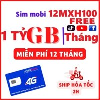 Sim Data 4G Trọn Gói 1 Năm Mobifone 12MXH100 Tặng 1 Tỷ GB Truy Cập Mạng Max Băng Thông Xem Phim Tẹt Ga