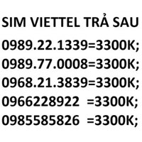 Sim đẹp 10 số viettel trả sau  ZMX728