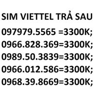 Sim đẹp 10 số viettel trả sau  ZMX688