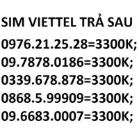 Sim đẹp 10 số viettel trả sau  ZMX633