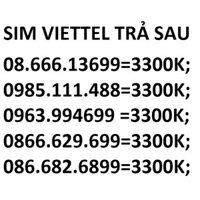 Sim đẹp 10 số viettel trả sau  ZMX740