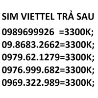 Sim đẹp 10 số viettel trả sau  ZMX725