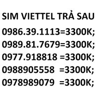 Sim đẹp 10 số viettel trả sau  ZMX595