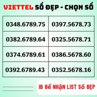 Sim đẹp Viettel Số đẹp trả trước Đồng giá 395K Đầu số 03 Sảnh tiến, Số lặp dễ nhớ [Đăng Kí Chính Chủ - ESIM Miễn Phí]