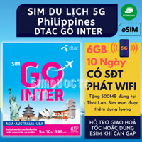 Sim Du Lịch 4G Philipines (Philippines) DTAC GO INTER Tốc Độ Cao Hỗ trợ Giao Nhanh và Esim