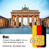 Sim Du lịch Đức 30 Ngày 4GB, gọi về Việt Nam