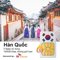 Sim du lịch Hàn Quốc 5 ngày 100GB