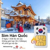 Sim du lịch Hàn Quốc 8 ngày 3GB - có thoại