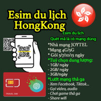 Sim du lịch Hongkong. Chỉ bán esim du lịch Hongkong. Đa dạng gói cước