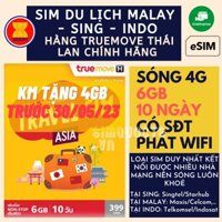 Sim du lịch Malaysia Singapore Indonesia không giới hạn internet trong 10 ngày tốc độ cao