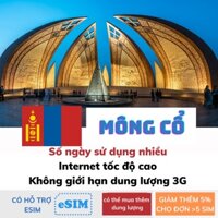 Sim du lịch Mông Cổ tốc độ cao 4G không giới hạn dung lượng