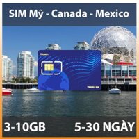 Sim Du Lịch Mỹ Canada Mexico 30 ngày