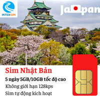 Sim du lịch Nhật Bản 5 ngày 5GB/10GB Data Tốc Độ Cao