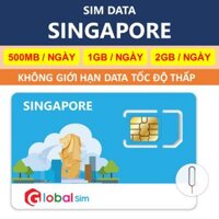 SIM DU LỊCH SINGAPORE - KHÔNG GIỚI HẠN DATA TỐC ĐỘ THẤP - 500MBngày - 7 ngày