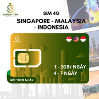 SIM du lịch Singapore, Malaysia, Indonesia tốc độ cao 4G, chỉ có data