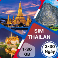 SIM Du Lịch Thái Lan - Sim 4G  internet tốc độ cao - Nhà mạng hàng đầu Thái Lan, 15-50GB/7-15/Ngày