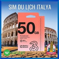 Sim du lịch Ý (ITALY) 12Gb 30 ngày, thoải mái nghe gọi, sim quốc tế Three UK