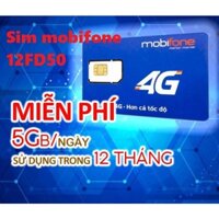 Sim + Esim 4G Mobifone 12FD50 Tặng 5GB/Ngày Trọn Gói 12 Tháng BẢO HÀNH TRỌN GÓI 12TH