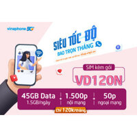 Sim Kèm Gói Ưu Đãi VD120N - Sim Số Đẹp 5G Vinaphone - Sim Đẹp Giá Rẻ