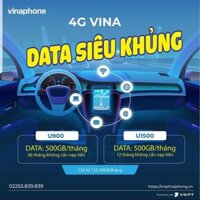 Sim lên mạng U1500 U900 Sim Data lên mạng VINAPHONE 6tháng / 12 tháng