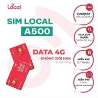 SIM LOCAL A500 nguyên kít (3gb/ngày x12t) chọn số (nạp thẻ Mobi)