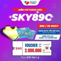 Sim mạng 4G Mobifone gói VNSKY SKY89C 90GB/tháng (3GB/ngày) Tặng data tháng đầu + 10 phút gọi nội mạng