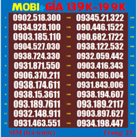 SIM Mobi 09 List 23.24 -Dể nhớ- Phong Thuỷ - Cặp gánh * SIM mobi đầu 09 được nhiều người yêu thích | sim mobi