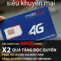 Sim mobifone 4G 60GB/ tháng miễn phí 2 tháng đầu