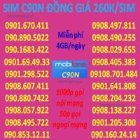 Sim Mobifone C90N khuyến mãi khủng đón Tết Dương Lịch 2021 chỉ với 260k.