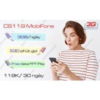 Sim Mobifone CS119 Dùng Luôn Tháng Đầu