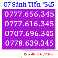 Sim Mobifone số đẹp trả trước, Sim mobi đầu số cổ 07, Sảnh tiến 345, Sim hợp mệnh phong thủy dễ nhớ [ĐKCC + ESIM: Free]