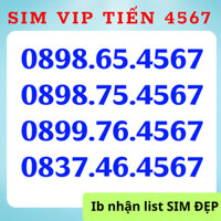 Sim Mobifone Vip số đẹp trả trước, mobi số đẹp Sảnh Tiến 4567, đầu số 089, 0899, 08 [Đăng Ký Chính Chủ + ESIM: Miễn Phí]