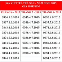 sim năm sinh 2015, sim viettel trả sau, đóng trước cước tháng đầu gói v160t ❤️