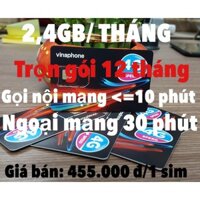 sim sim Sim vinaphone gói cước VD69 trọn gói 12 tháng 99 99