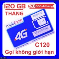 Sim Số Đẹp 4G MobiFone 120 GB/tháng - Sim 4G MobiFone gói cước C120 (4 GB/ngày) - List 1