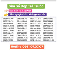 Sim số đẹp Vinaphone trả trước TIỀN TÀI LỘC PHÁT, ÔNG ĐỊA,TỨ QUÝ GIỮA... Hổ trợ đăng kí chính chủ