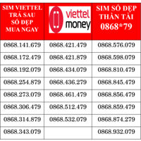 Sim trả sau Viettel số đẹp, sim trả sau phong thủy 79 thần tài