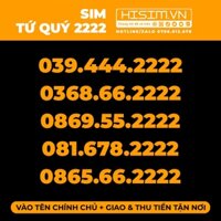 Sim tứ quý 2222 VIP, giao sim tận nơi trên toàn quốc | HiSim.VN