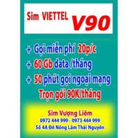 Sim V90 dã bao gói tháng đầu : Gọi nội mạng miễn phí + 2Gb /ngày, + 50 phút ngoại mạng