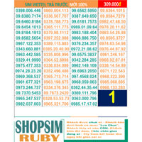 SIM Viettel 096XX, 097XX, 098XX đẹp - Chọn số - Sim Trả TRước, 4G, nghe gọi, Toàn quốc, Sim có những gói cước 4g hấp dẫn