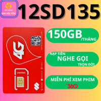 SIM VIETTEL 12SD135 MIỄN PHÍ 12 THÁNG,SIM DATA 5GB TỐC ĐỘ CAO/NGÀY, TẶNG QUE CHỌC SIM