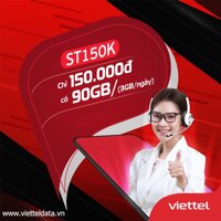 Sim Viettel 4G Data ST150K Tặng 90GB/Tháng ( Miễn phí 3GB/Ngày ), lưu trữ LifeBox và xem TV360 Free