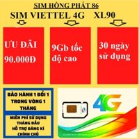 sim viettel 4G gói XL90U 9G sử dụng tốc độ cao 30 ngày,thiết bị định vị, sim phát wifi, max băng thông, nghe gọi được