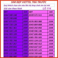 SIM VIETTEL SIM SỐ ĐẸP CHỌN SỐ TẠI ĐÂY- ĐĂNG KÝ CHÍNH CHỦ- LÔ 37