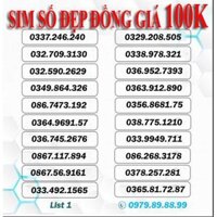 Sim viettel số đẹp đồng giá 100K-miễn phí nội mạng, 2G/1 ngày -V120,F90