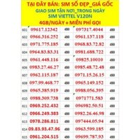 Sim viettel Số đẹp giá rẻ gói V120N
