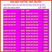SIM VIETTEL SỐ ĐẸP PHONG THỦY CHỌN SỐ TẠI ĐÂY LÔ 49